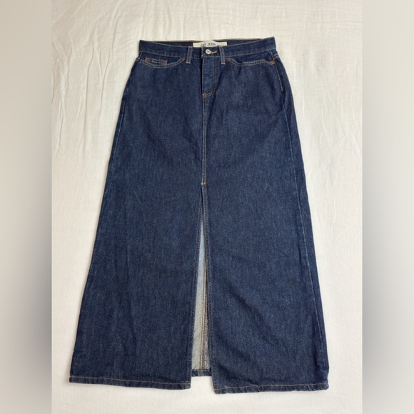 VINTAGE GAP DARK BLUE DENIM MAXI SKIRT SIZE 6 RETRO...